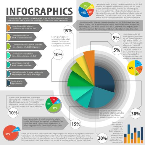 Een infographic die een cirkeldiagram toont vector