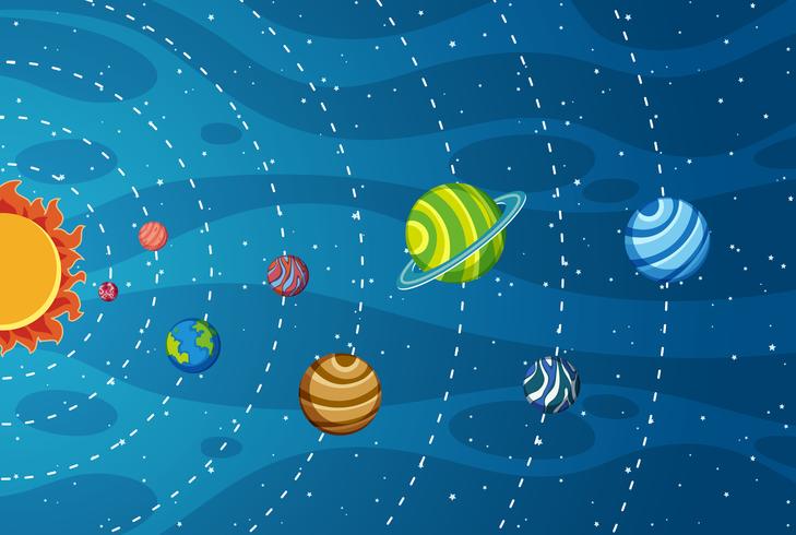 Zonnestelsel in de ruimte vector