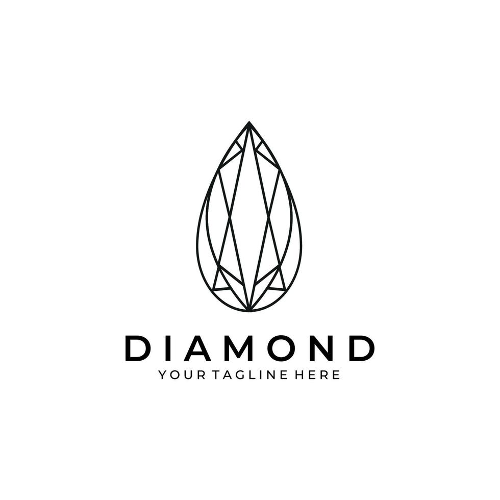 diamant logo bedrijf illustratie vector pictogram briljant goud modern kristal bedrijf