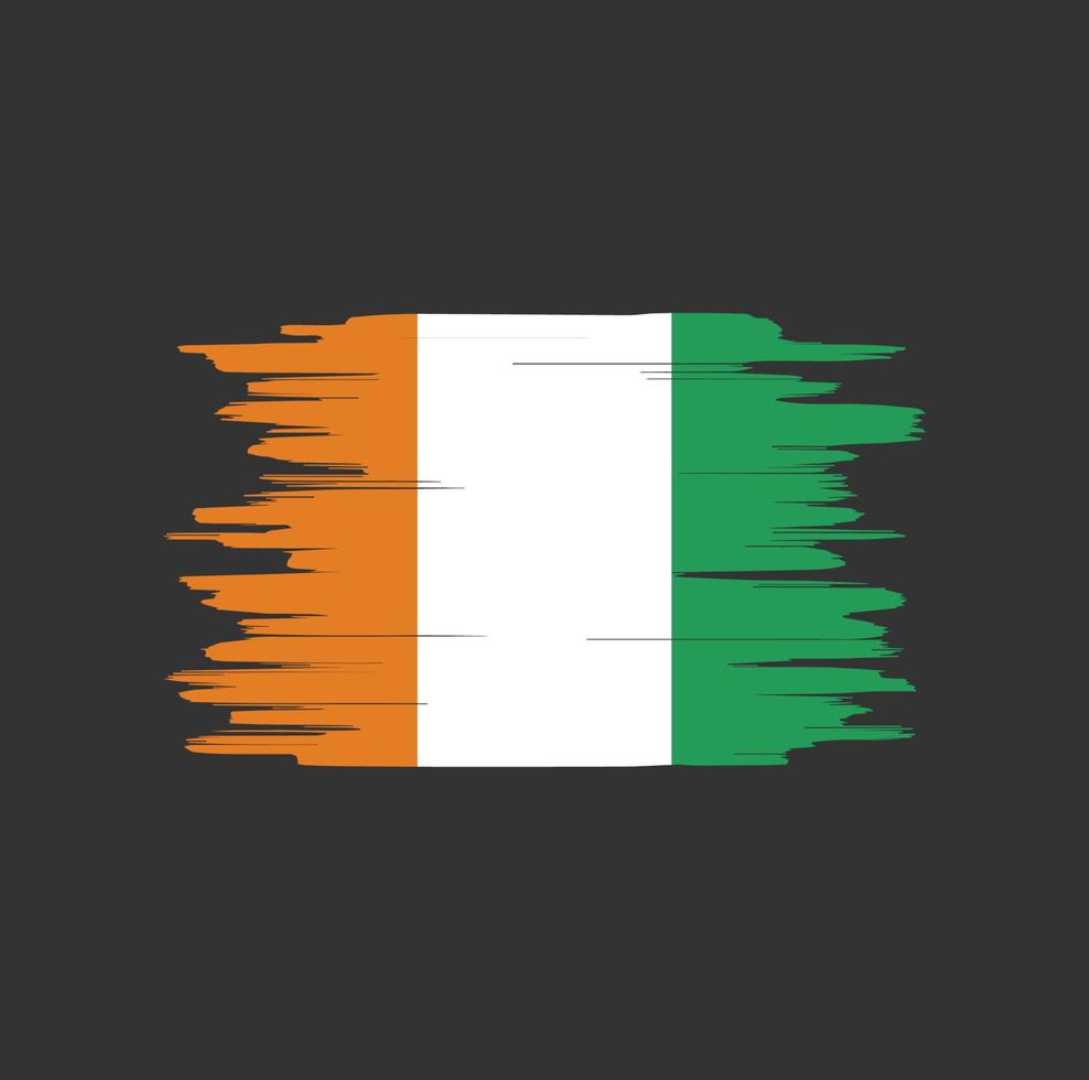 cote dlvoire vlag penseelstreken vector