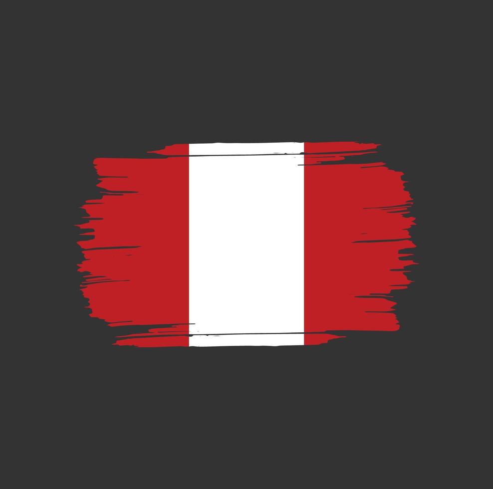 Peru vlag penseelstreken. vlag van het nationale land vector