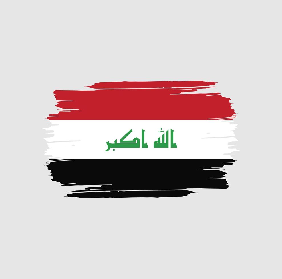 irak vlag penseelstreken. vlag van het nationale land vector