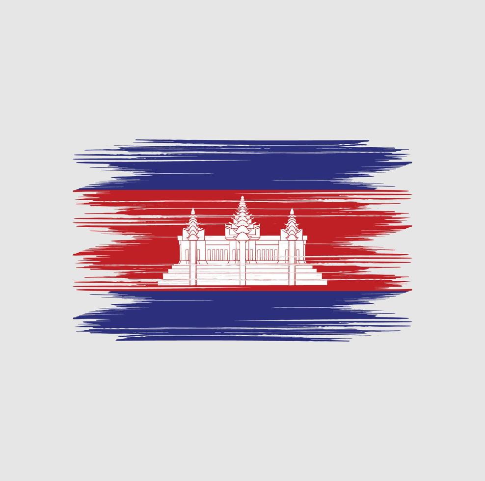 Cambodja vlag borstel vector