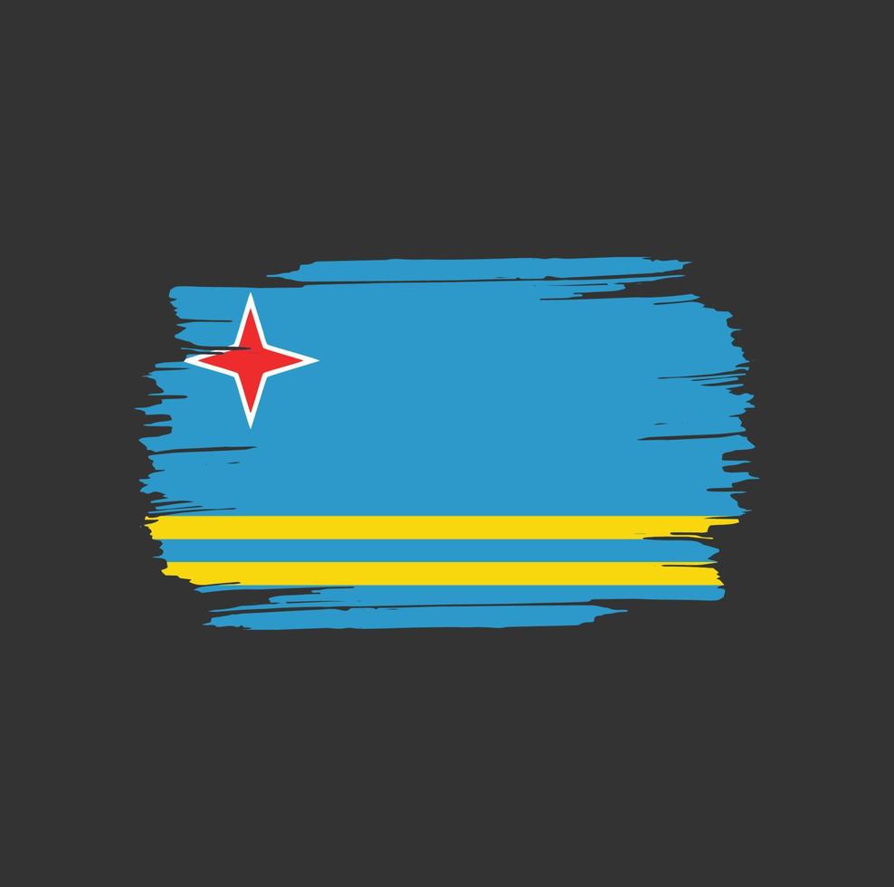 aruba vlag penseelstreken. vlag van het nationale land vector