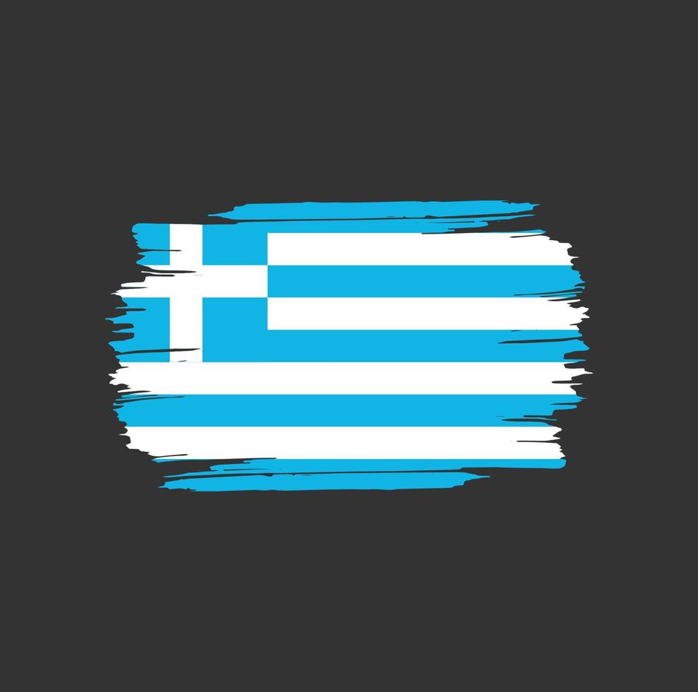 Griekse vlag penseelstreken. vlag van het nationale land vector