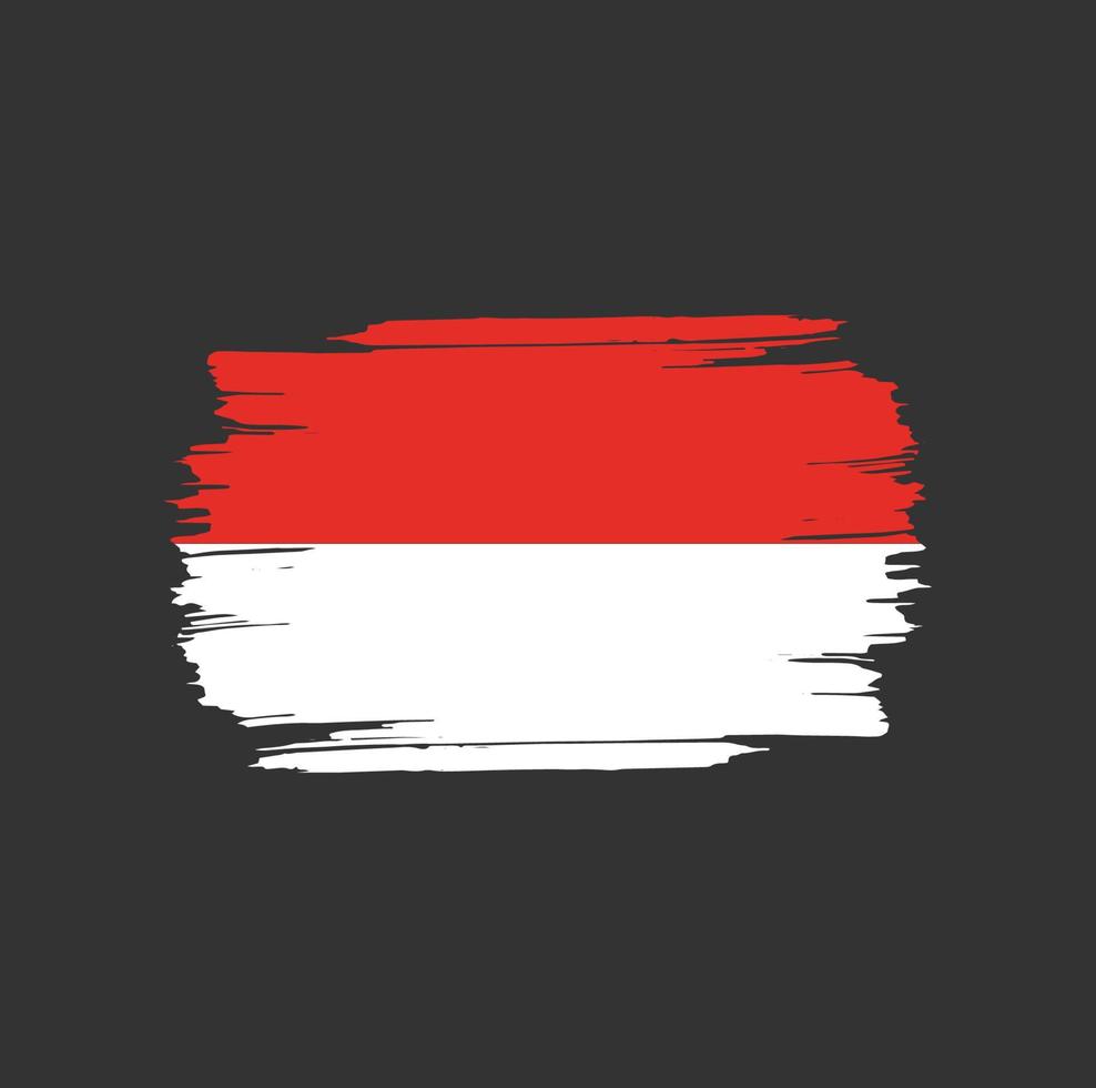 indonesië vlag penseelstreken. vlag van het nationale land vector