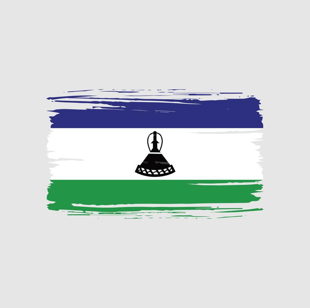 lesotho vlag penseelstreek. nationale vlag vector