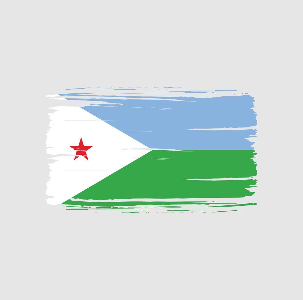 djibouti vlag penseelstreek. nationale vlag vector
