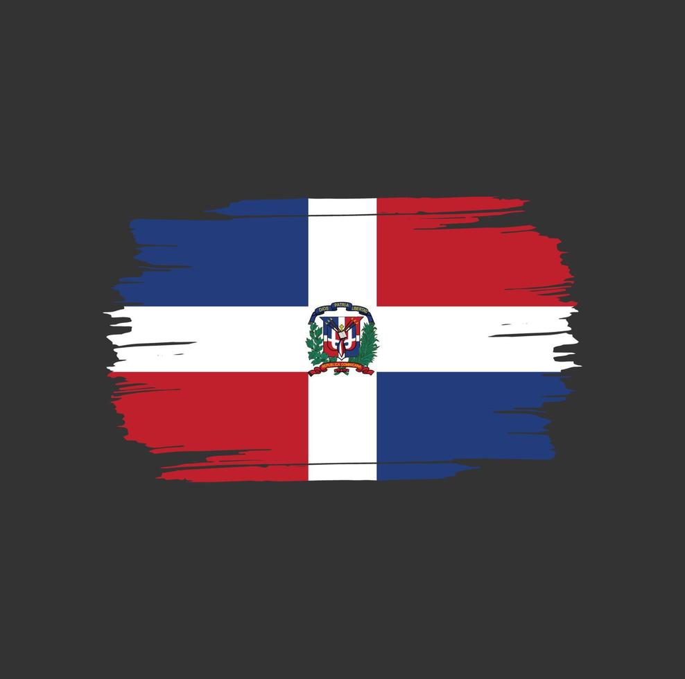 Dominicaanse Republiek vlag penseelstreken. vlag van het nationale land vector