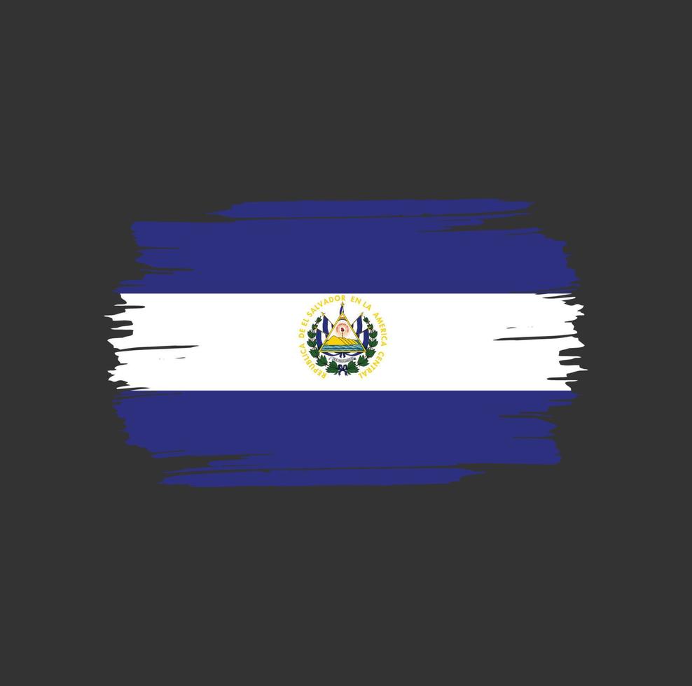 el salvador vlag penseelstreken. vlag van het nationale land vector