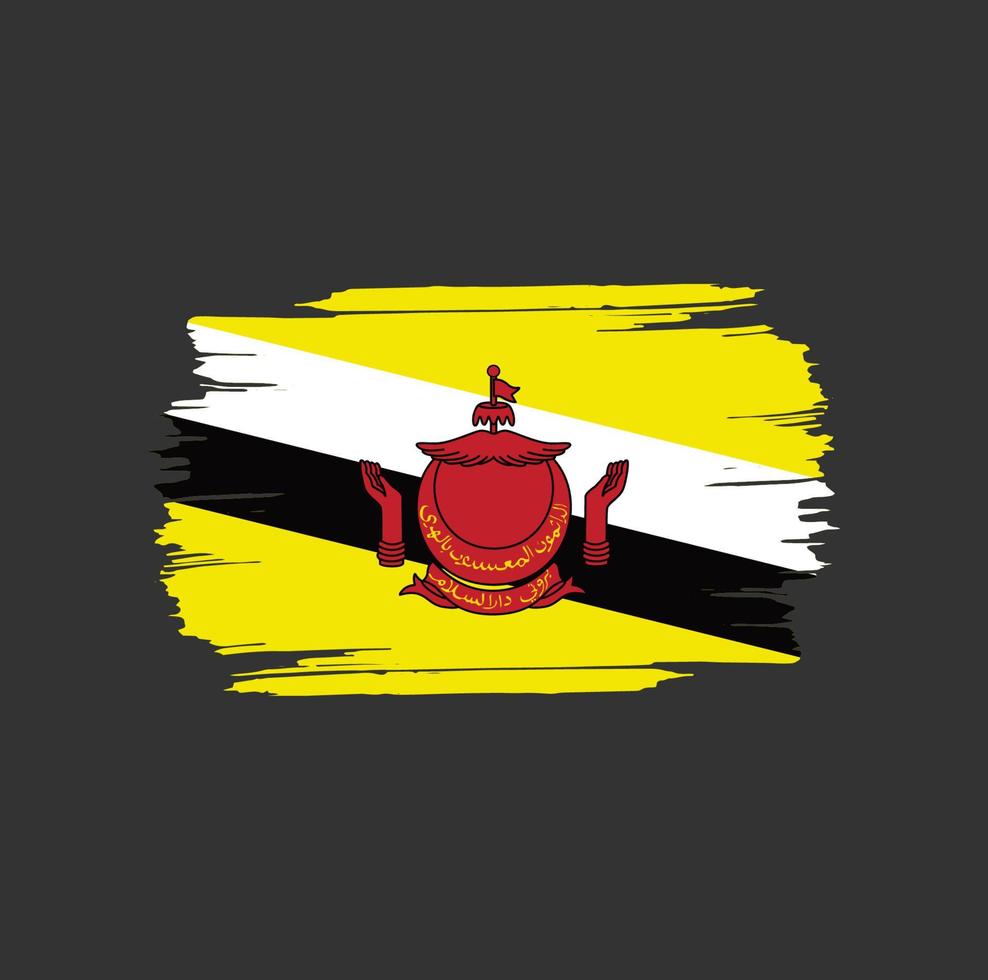 Brunei vlag penseelstreken. vlag van het nationale land vector