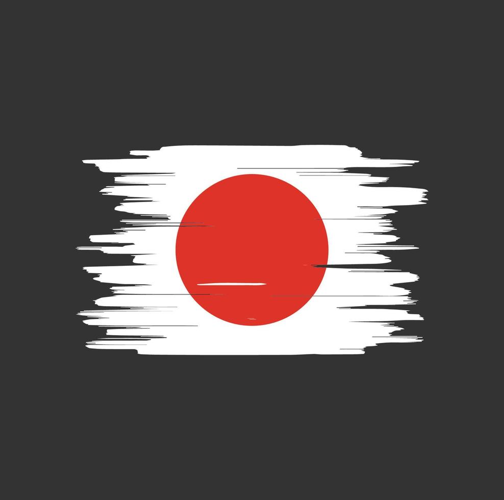 japanse vlag penseelstreken vector