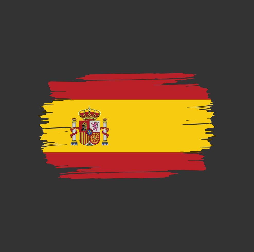 spanje vlag penseelstreken. vlag van het nationale land vector