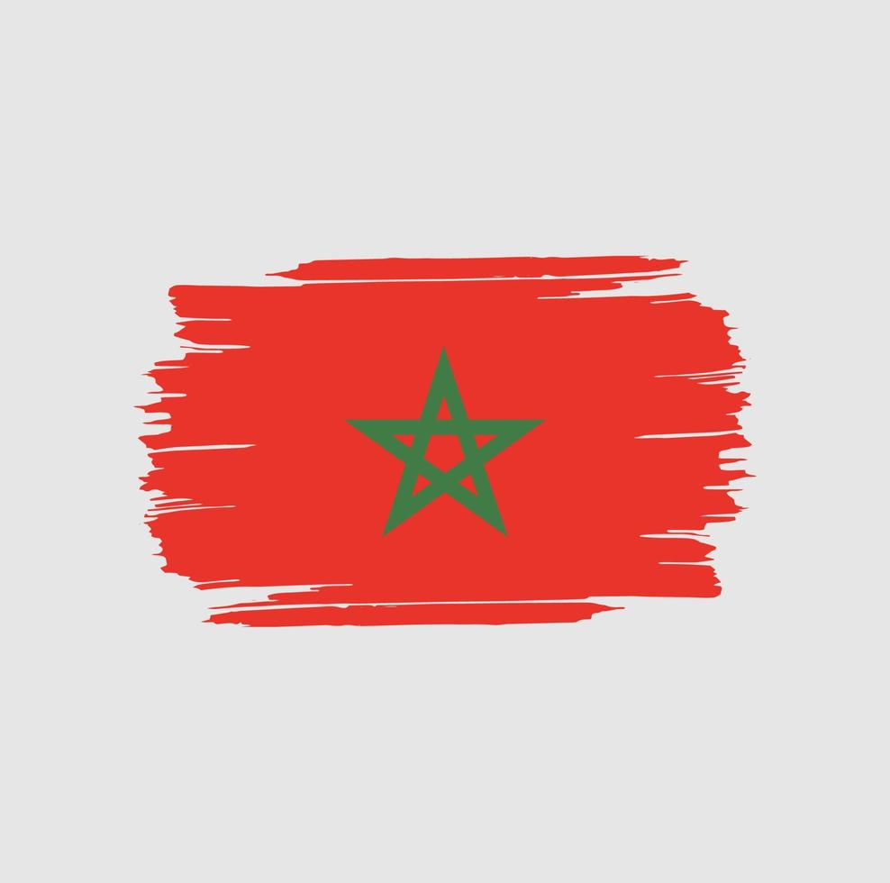 Marokko vlag penseelstreken. vlag van het nationale land vector