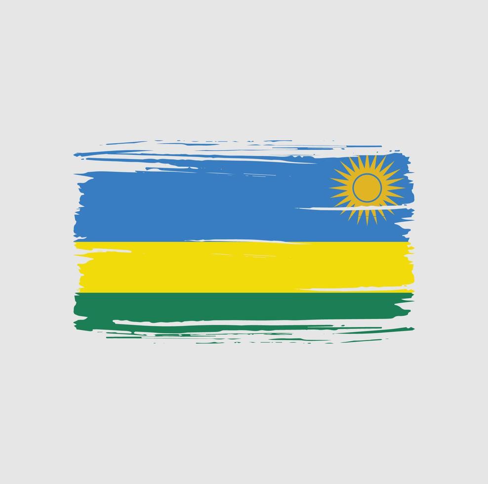 rwandese vlag penseelstreek. nationale vlag vector