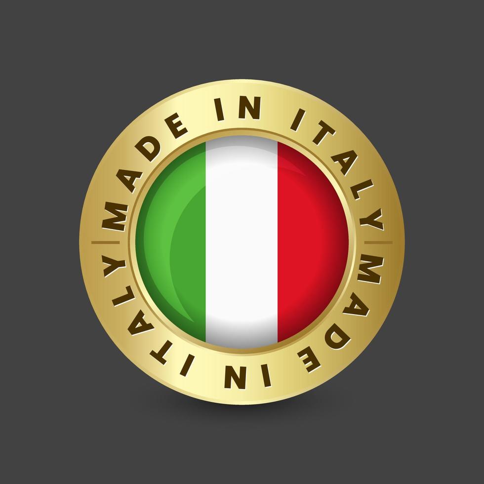 gemaakt in Italië voedsel maaltijden Italiaanse restaurants pizza pasta producten pictogram badge symbool ontwerp vector