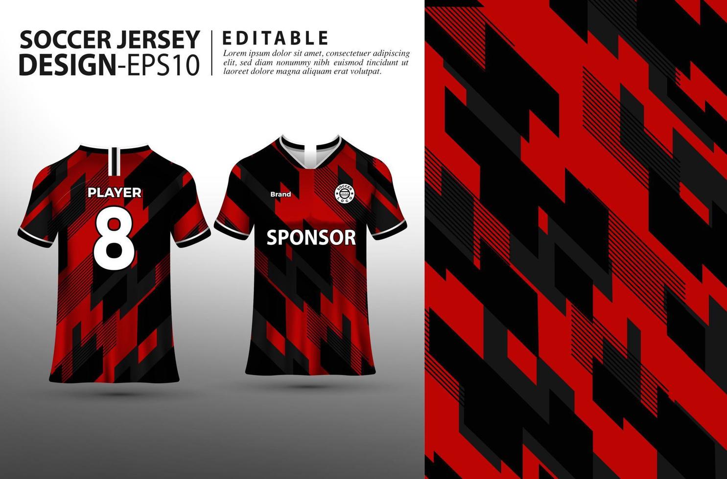 voetbal trui sjabloon. jersey printen en sublimatie ontwerpen voor voetbalteams vector