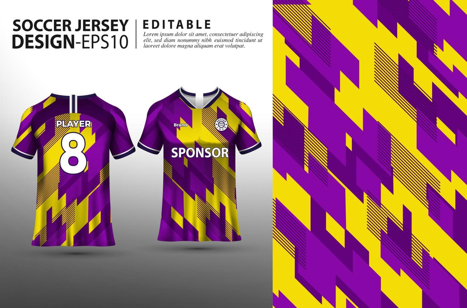 voetbal trui sjabloon. jersey printen en sublimatie ontwerpen voor voetbalteams vector