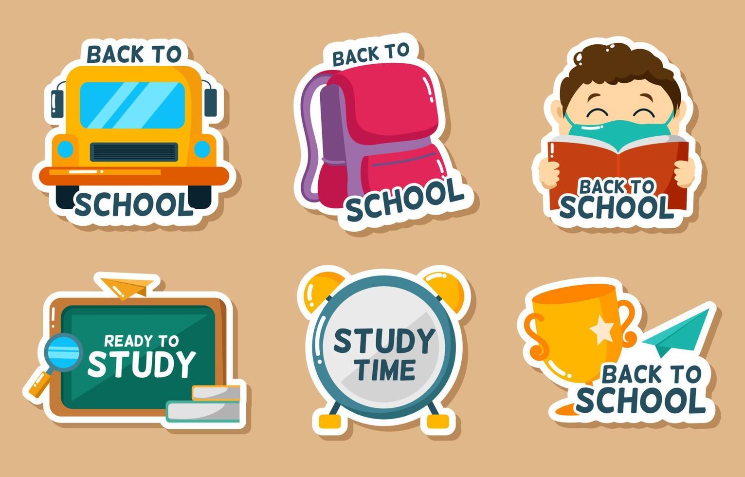 terug naar school stickercollectie vector