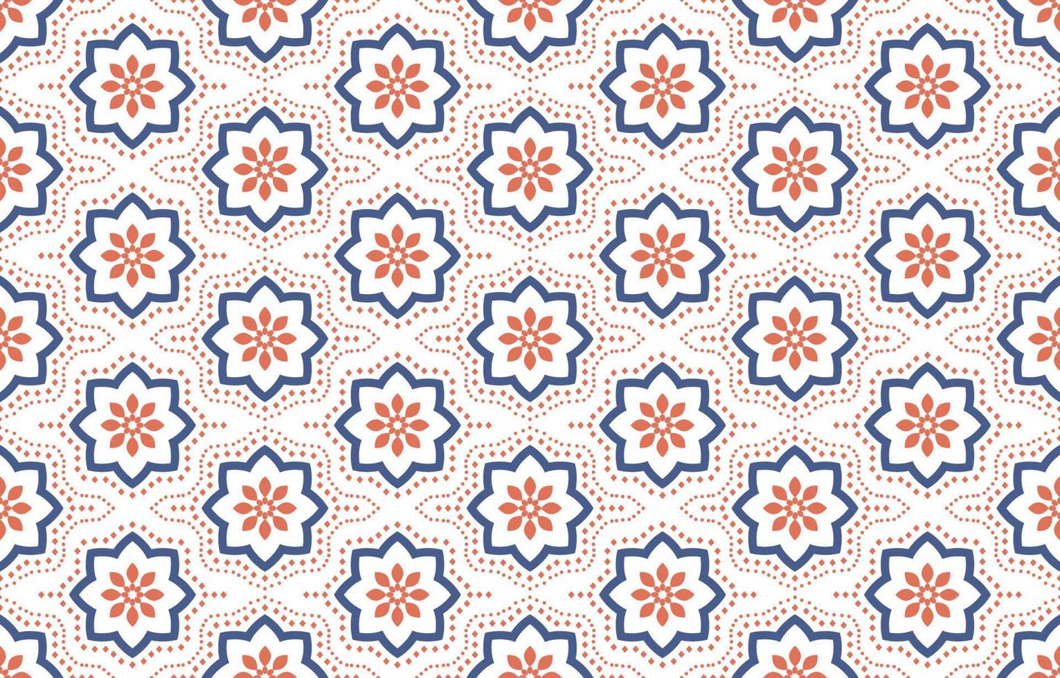 etnische ontwerp oranje blauw bloemmotief. chevron art design, folk borduurwerk. Azteekse geometrische kunst ornament print. ontwerp voor tapijt, behang, kleding, verpakking, stof, hoes. beige achtergrond vector