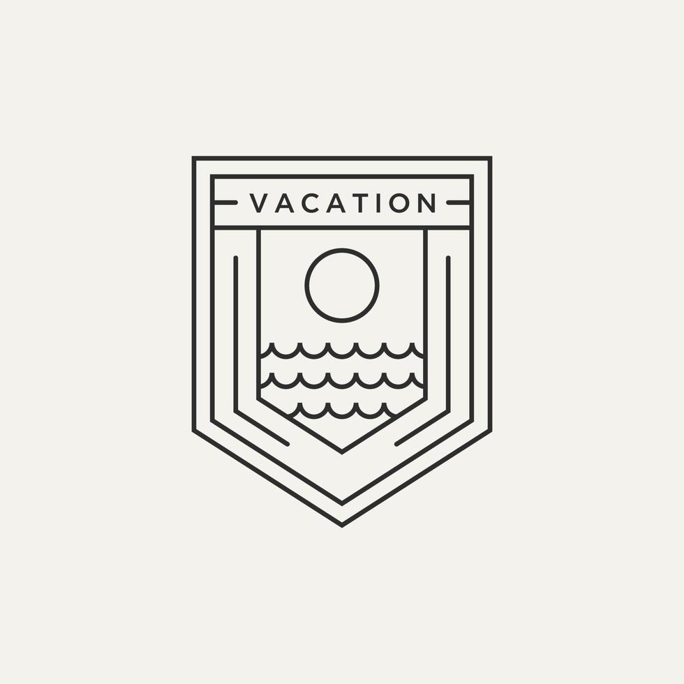 oceaan vakantie minimalistische lijntekeningen embleem logo vector