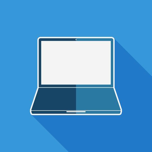 Laptop platte pictogram vector