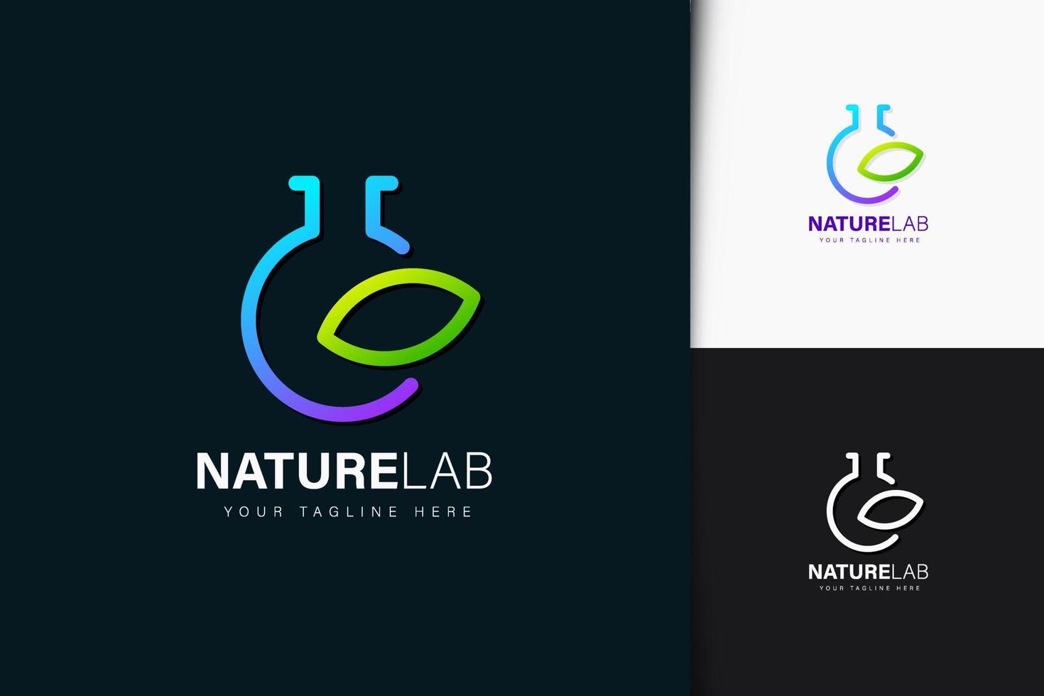 natuurlab logo-ontwerp met verloop vector