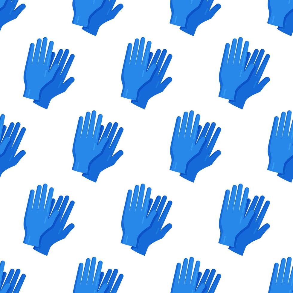 vectorillustratie van handschoenen patroon. medisch behang. blauwe rubberen handschoenen. vector