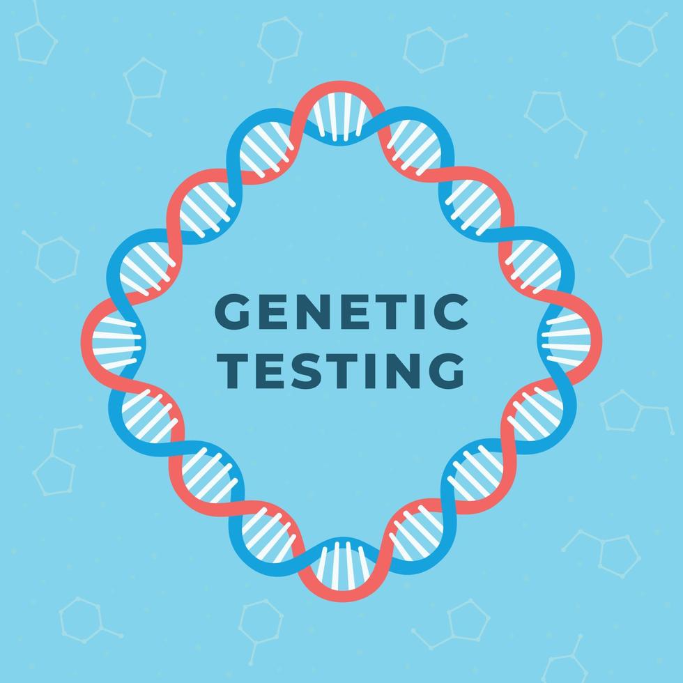 het concept van een genetische test voor verwantschap. vectorillustratie van een wervelende ruitvormige spiraal met zachte hoeken. vector