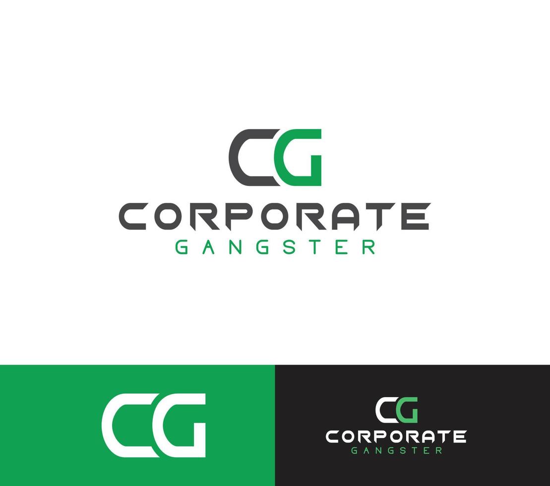 cg letter uniek eenvoudig aangepast logo-ontwerp vector