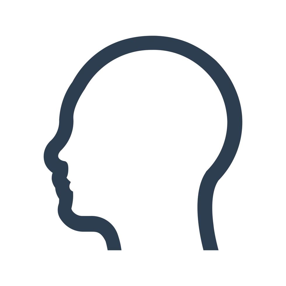 menselijk hoofd pictogram op witte achtergrond vector