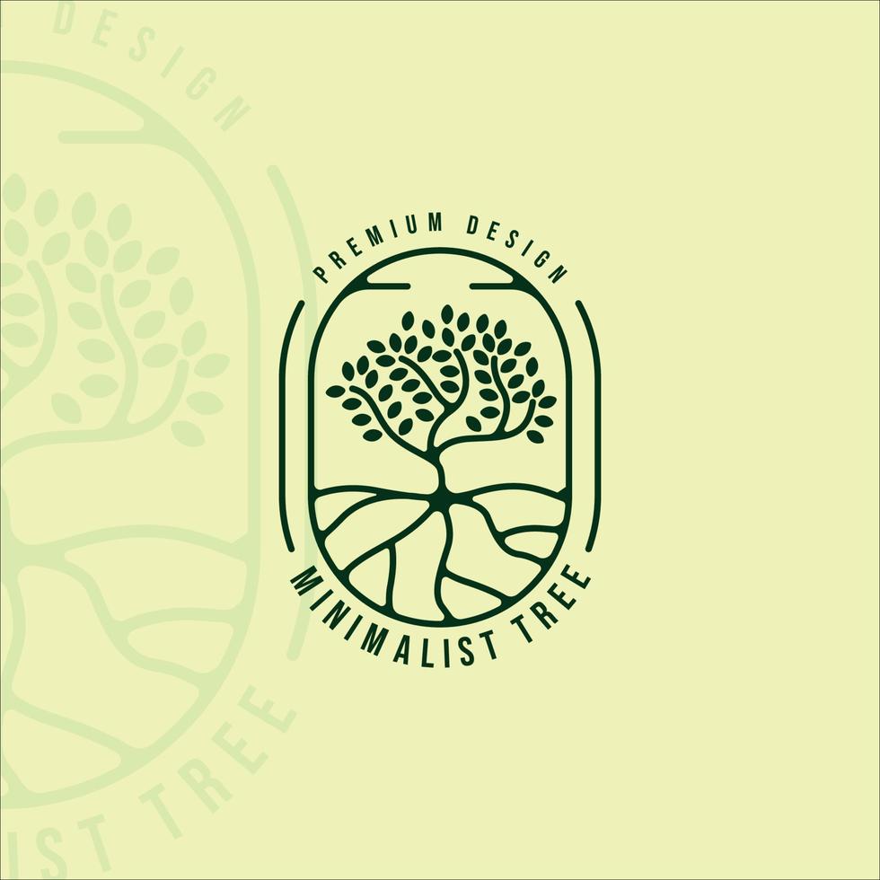 minimalistische olijfboom logo lijn kunst vector illustratie sjabloon pictogram grafisch ontwerp. milieu natuur groen teken of symbool voor bedrijf met badge en typografie