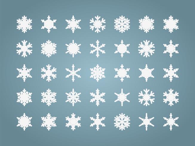 Sneeuwvlokken geïsoleerde set vector