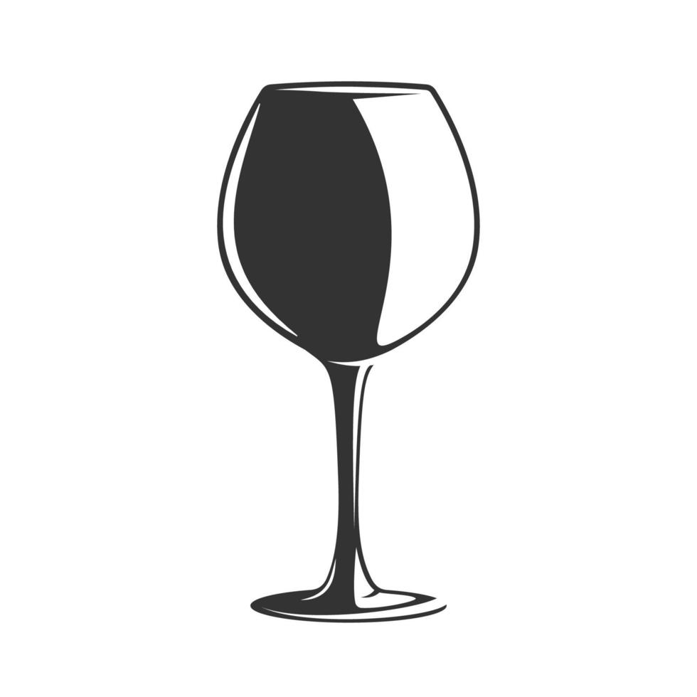 wijnglas geïsoleerd op witte achtergrond vector