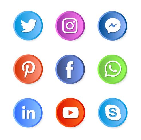 Social media iconen vector