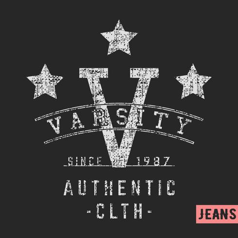 Varsity sterren vintage stempel vector