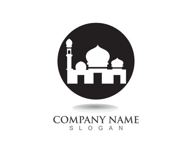 Moskee pictogram vector illustratie ontwerpsjabloon