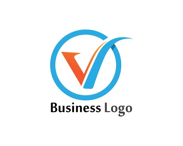 V logo letters bedrijfslogo en symbolen sjabloon vector