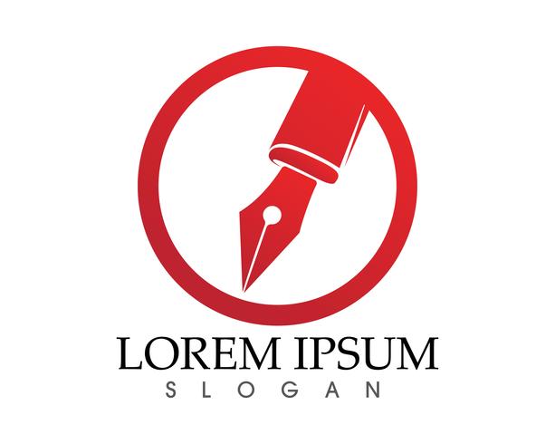 Veer pen schrijven teken logo sjabloon app pictogrammen vector