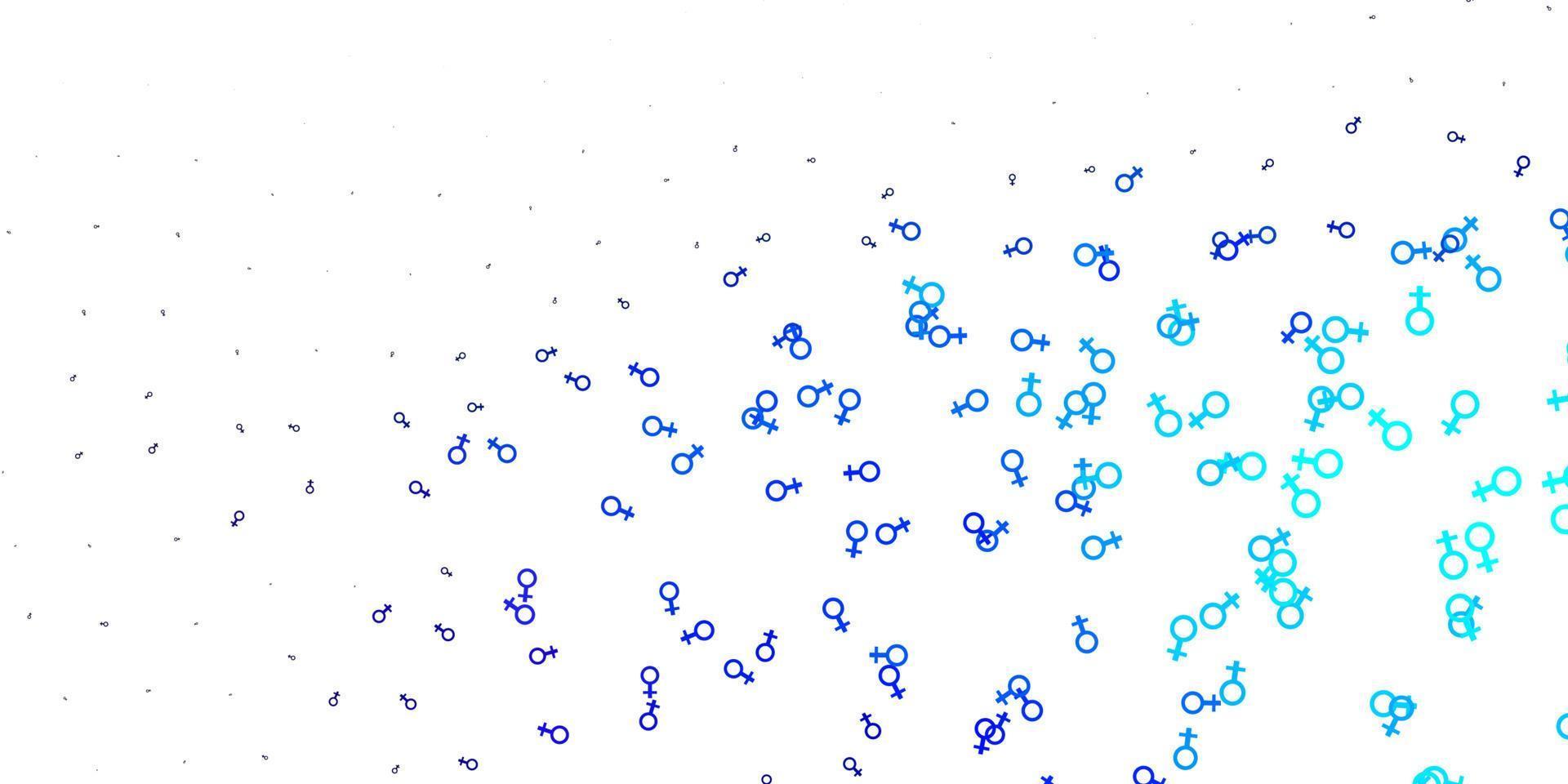 lichtblauwe vectorachtergrond met vrouwensymbolen. vector