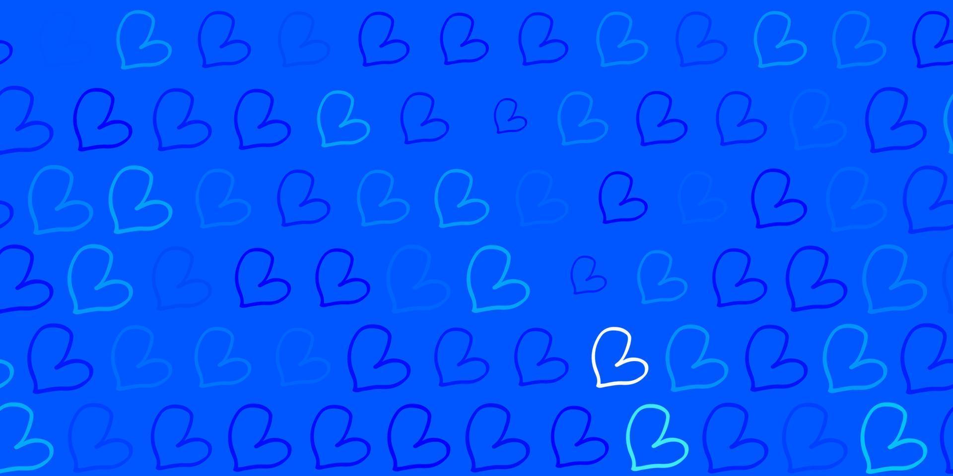 lichtblauw vectorpatroon met kleurrijke harten. vector