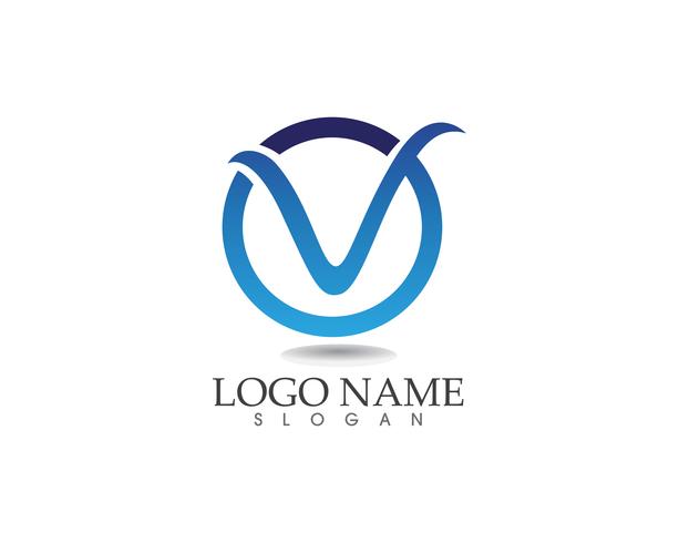 V-brieven bedrijfslogo en symbolenmalplaatje vector