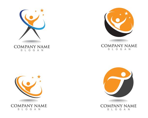 Menselijk karakter logo teken, gezondheidszorg logo. Natuur logo teken. succes mensen logo teken vector