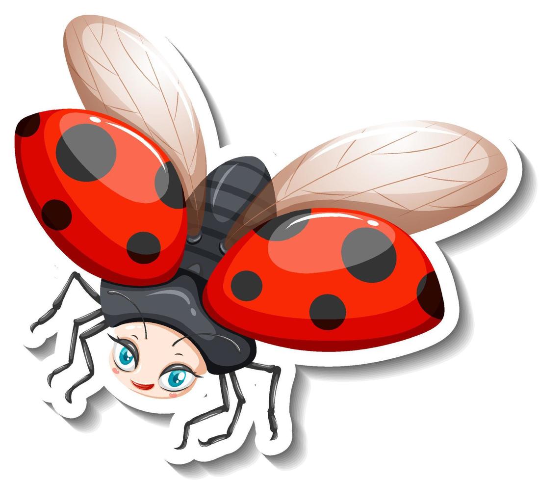 lieveheersbeestje dier cartoon sticker vector