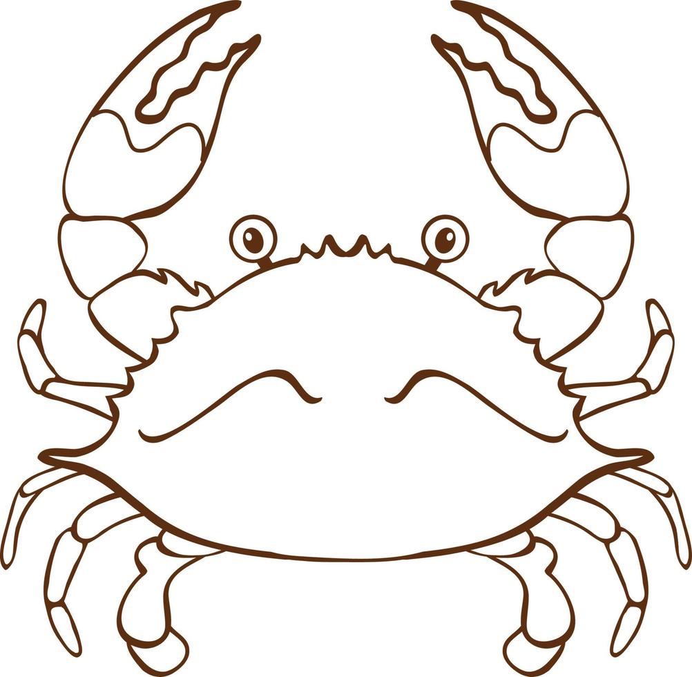 krab in doodle eenvoudige stijl op witte achtergrond vector