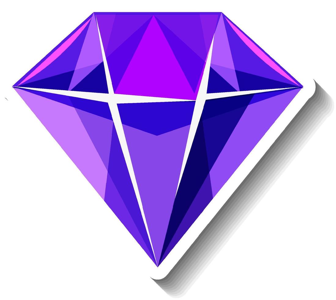 paarse diamant sticker geïsoleerd vector