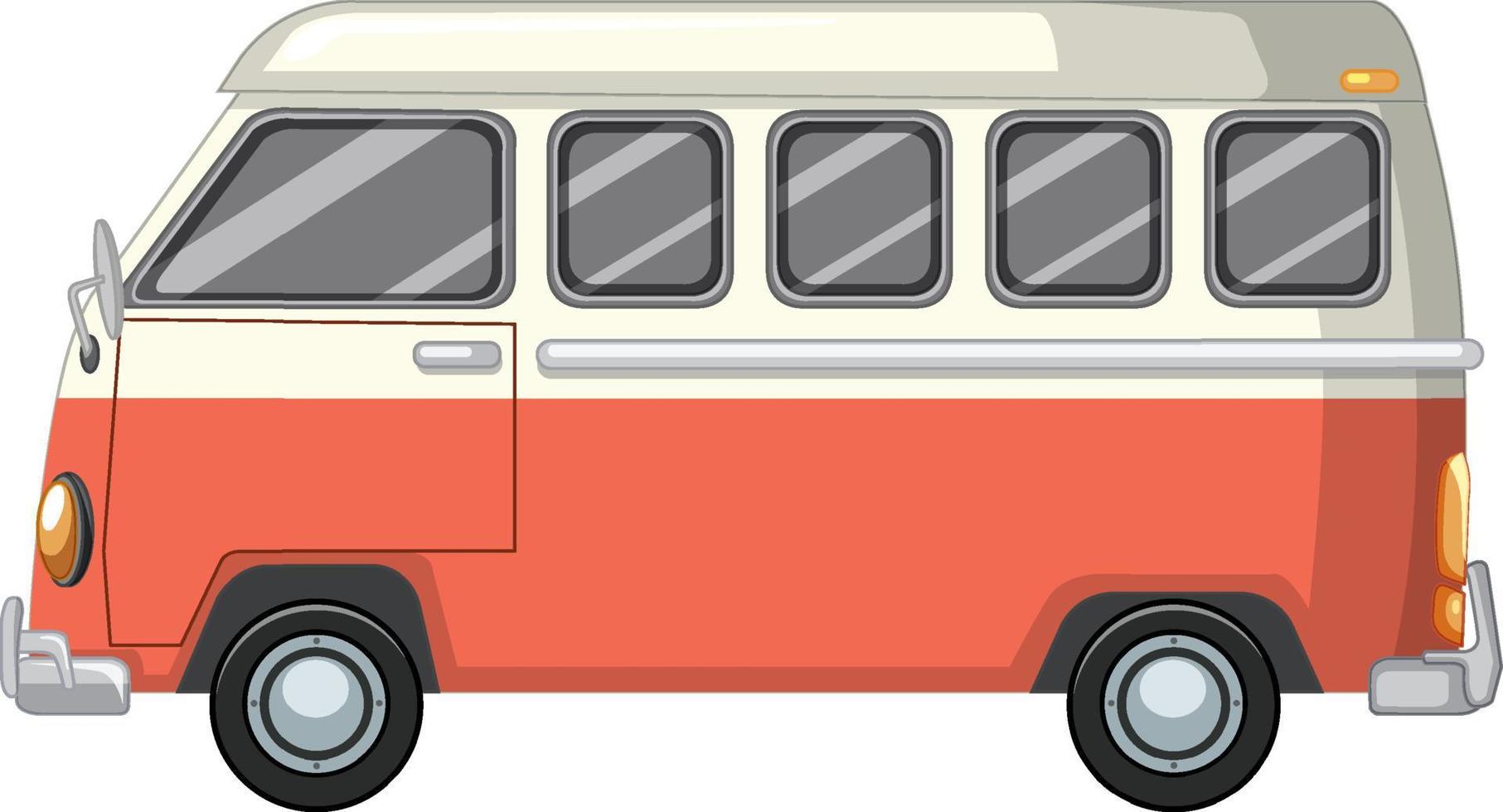 schattige minibus cartoon op witte achtergrond vector