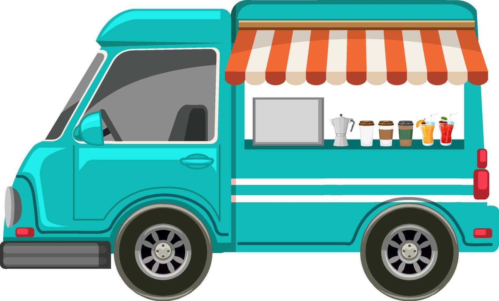 een schattige foodtruck op een witte achtergrond vector