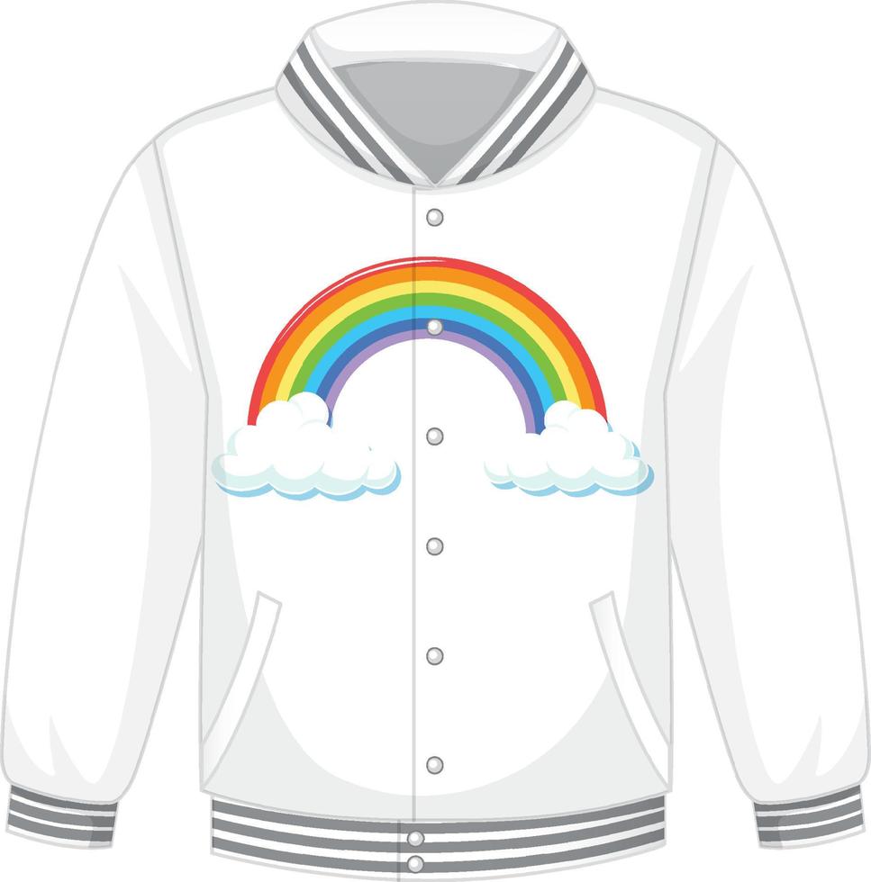 een bomberjack met regenboogpatroon op een witte achtergrond vector