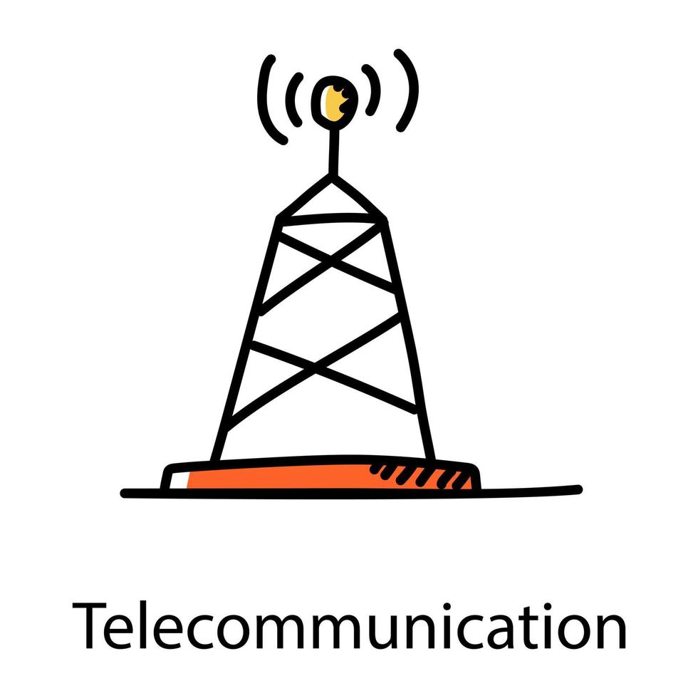 een plat ontwerp van telecommunicatiepictogram vector